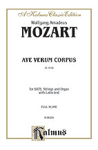 Ave Verum Coprus K. 618-Vocal Score Vocal Score cover